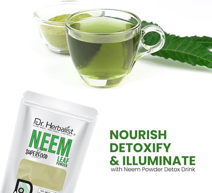 Dr. Herbalist Neem Leaf Powder 200g - Azadirachta Indica for Skin, Hair & Overall Wellness - 100% Natural, Vegan-Friendly & Cruelty-Free