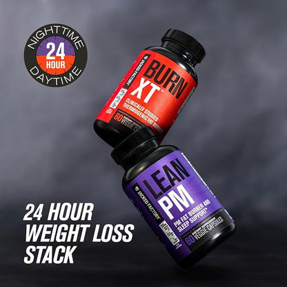 Jacked Factory Burn-XT Clinically Studied Fat Burner & Weight Loss Supplement - Appetite Suppressant & Energy Booster - with Acetyl L-Carnitine, Green Tea Extract and More - 120 Natural Diet Pills