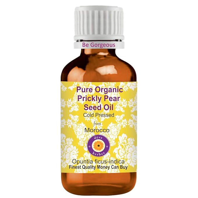 Deve Herbes Pure Organic Prickly Pear Seed Oil (Opuntia ficus-Indica) Cold Pressed 5ml (0.16 oz)