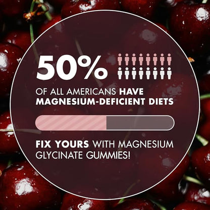 Magnesium Gummies 3in1 - Glycinate, Citrat, Malate 2150 MG High Absorption Supplement, Sugar-Free, Vegan, Chews for Men & Women, Inspired by Wellness Traditions Like Arjuna, 60 Gummies, Cherry Flavor