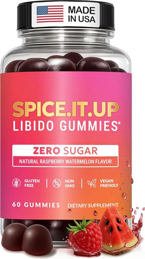 Libido Support for Women Intimacy Gummies - Fast Acting HornyGoatWeed for Women Extract - Gluten Free, Vegan & Non-GMO - Raspberry Watermelon Flavor - Spicy Gummies for Couples - 60 Gummies