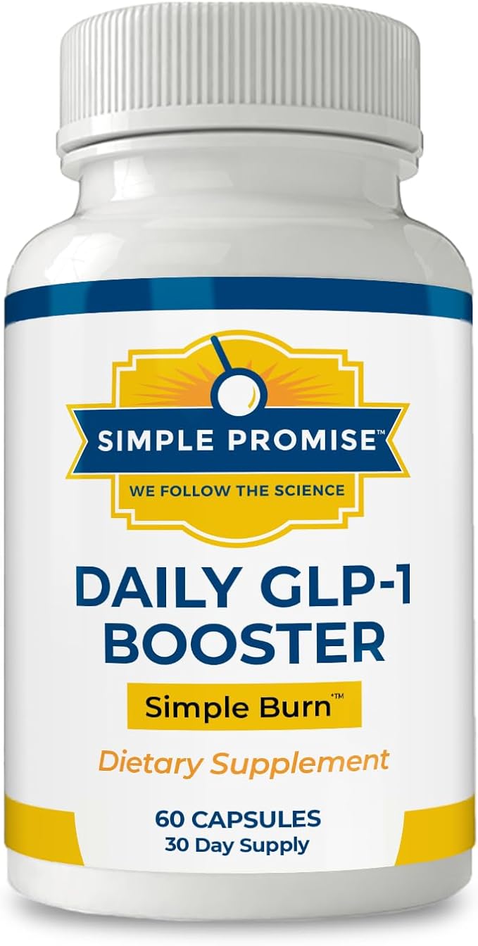 Simple Burn Daily GLP-1 Booster Weight Management Supplement with Berberine HCl for Women - GLP1 Natural Appetite Suppressant - Supports Fat Metabolism & Craving Control - 60 Capsules