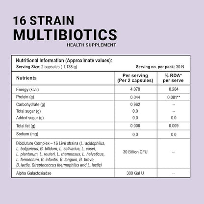 NutriZing Vegan Probiotics for Digestive Health - 30 Billion CFU & 16 strains - Bifidobacterium & Lactobacillus Probiotics for Men & Women - Delayed Release Probiotic Gut Health Supplement