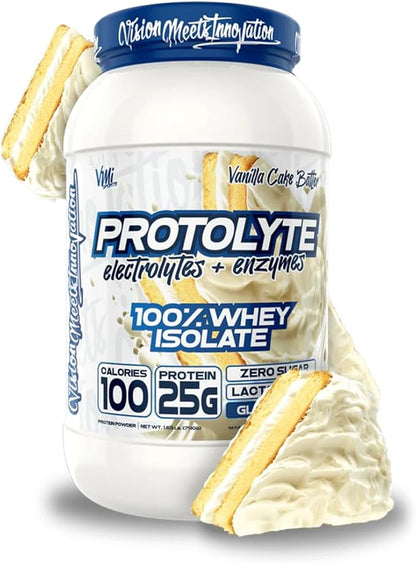 VMI Sports | ProtoLyte Whey Isolate Protein Powder | Low Calorie Whey for Weight Loss and Muscle Gain | Digestive Enzymes | Non-GMO (1.6 lb, Vanilla Cake Batter)