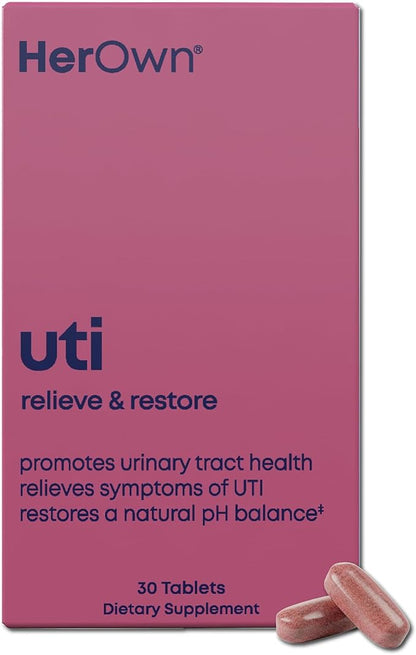 her own UTI, Helps Restore pH Balance, Supports Vaginal Flora and Balance, Promotes Urinary Health, 7 Strain Probiotic Blend, Shelf Stable, Gluten and Soy Free, Vegan, 30 Capsules, 30 Servings