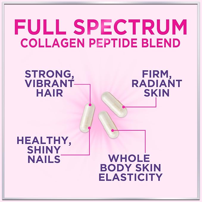 Multi Collagen Peptides Complex - Advanced Hydrolyzed Collagen Supplement Pills with Type I, II, III, V & X - Hair, Skin, Nail & Joint Support Supplement for Women & Men - USA Bottled - 60 Capsules