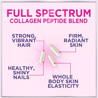 Multi Collagen Peptides Complex - Advanced Hydrolyzed Collagen Supplement Pills with Type I, II, III, V & X - Hair, Skin, Nail & Joint Support Supplement for Women & Men - USA Bottled - 120 Capsules