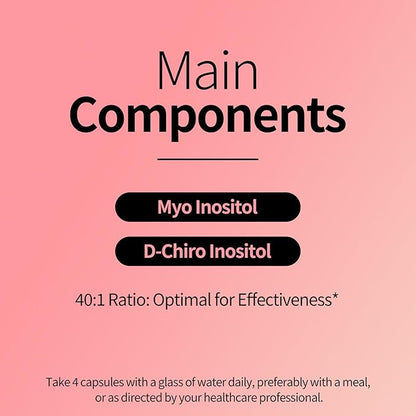 Myo-Inositol & D-Chiro Inositol (40:1 Ratio) - Supports Cycle Regularity & Ovarian Function - 240 Capsules, 60-Day Routine Bundle