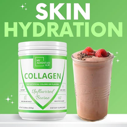 My Adventure to Fit Hydrolyzed Collagen for Women - Grass Fed Collagen Powder for Muscle Growth & Collagen Protein Powder - Keto Collagen Powder for Joints & Gut Health - Unflavored Bovine 300g