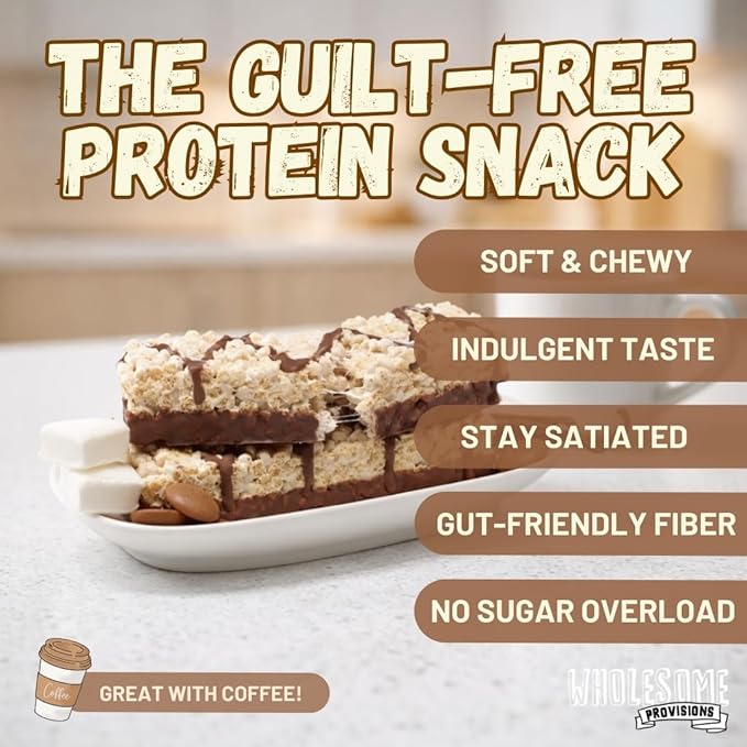 Protein Crispy Rice Treats, 15g Protein, 3g-7g Net Carbs, Low Carb, Fluffy, Soft, Chewy, Gluten Free, High Fiber, Keto-Friendly, No Aftertaste (Chocolate Vanilla Remix, 1 Pack)