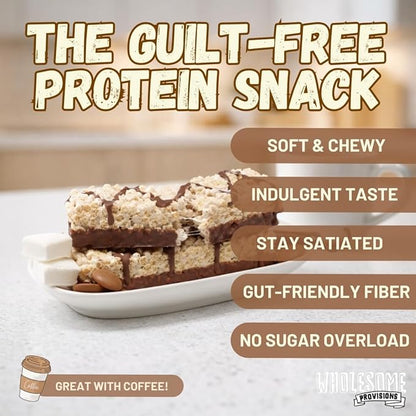 Protein Crispy Rice Treats, 15g Protein, 3g-7g Net Carbs, Low Carb, Fluffy, Soft, Chewy, Gluten Free, High Fiber, Keto-Friendly, No Aftertaste (Chocolate Vanilla Remix, 3 Pack)