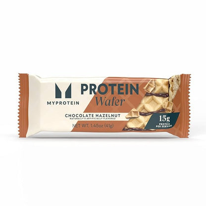 Myprotein Crispy Protein Wafers | 15g Protein | Box of 10 | Chocolate Hazelnut | High Protein Snack Bar | Milk & Whey Isolate | Low Sugar