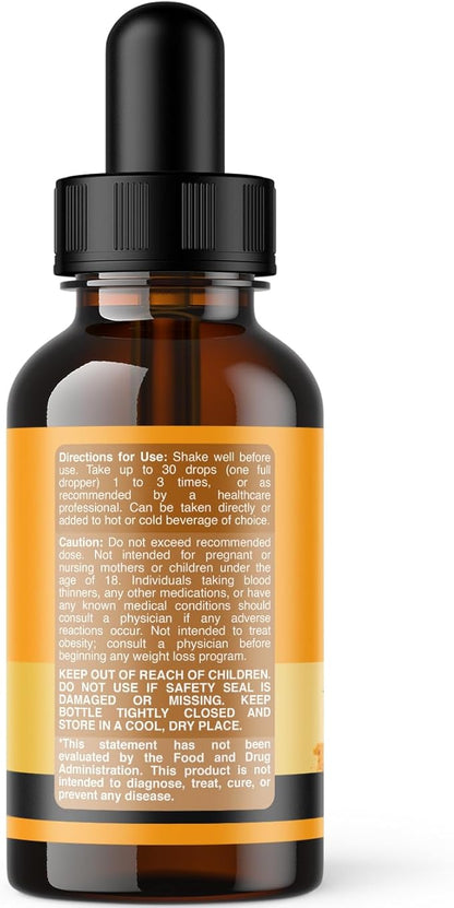 Organic Turmeric Liquid Drops for Adults - Turmeric Curcumin with Black Pepper, Cinnamon & Ginger Extract Liquid for Joint Pain, Mobility & Inflamation - Curcumin Drops for Immune Support - 2 Fl Oz
