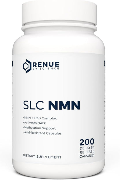 Renue By Science NMN Supplement | 200 SLC Enteric Capsules - 250mg Nicotinamide Mononucleotide per Serving | Delayed Release for Increased Absorption | Manufactured in the USA