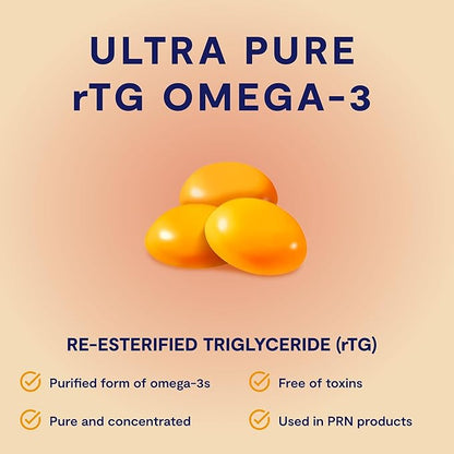 Omega 3 Gummy Chewables - 90 Gel Chews, 30-Day Supply, Citrus Flavor - 1760mg Ultra-Pure rTG Omega 3 for Eye, Heart, Brain, Joint & Immune Health