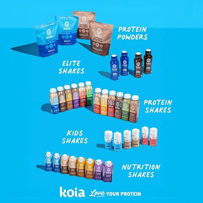 Koia Elite Plant Based Protein Shake, Chocolate, 32g Protein, 4g Sugar, 6g Prebiotic Fiber, Pre & Post Workout Nutritional Drink, No Seed Oils, Dairy-Free, Gluten-Free, Non-GMO, 12 Fl Oz (Pack of 12)