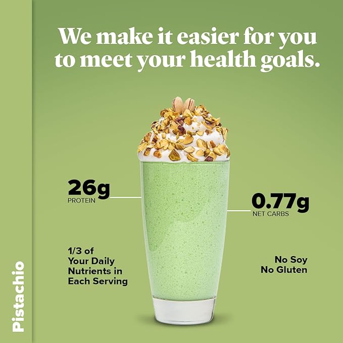 Keto Chow Pistachio | Keto Meal Replacement Shake Powder | Nutritionally Complete | Low Carb | Delicious Easy Meal Substitute | Protein Rich You Choose The Fat | Single Meal Sample