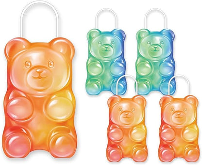 Cheerland Candyland Favor Bag Gummy Candy Bear Birthday Party Treat Bags for Candy Summerween Kids Baby Shower Sweet Dessert Table Decorations Gift Bags for Colorful Cute Party Decoration 4 Pcs