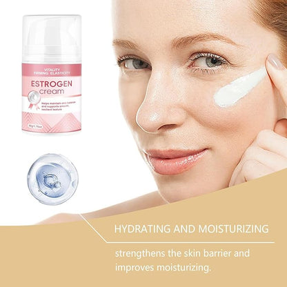 Estrogen Cream for Face, Estriol Face Cream, Natural Bioidentical Progesterone Cream for Menopause Relief, Moisturizers,Hormone Balance,kin Firmness & Hyaluronic Acid 1.76 fl. Oz
