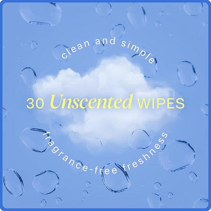 On-the-Go Armpit Cleansing Wipes – Individually Wrapped Underarm Cloths for Sweat & Odor – Biodegradable – UnScented Pack, 30 Count