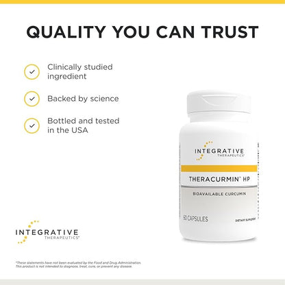 Integrative Therapeutics Theracurmin HP - Heart & Joint Health Support* - Muscle Recovery Support* - 27x More Bioavailable Than Standard Curcumin Extract - 60 Capsules (30 Servings)