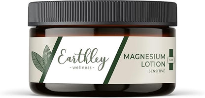 Earthley Wellness, Magnesium Lotion, Parent's Picks Award-Winner, Magnesium Cream for Promoting Relaxation, Rest & Muscle Recovery, Natural, Non-Itchy, Fast-Absorbing Formula (6oz, Sensitive)