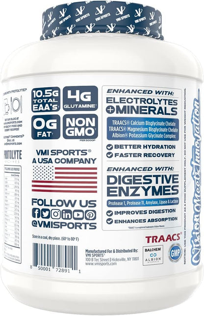 VMI Sports | ProtoLyte Whey Isolate Protein Powder | Low Calorie Whey for Weight Loss and Muscle Gain | Digestive Enzymes | Non-GMO (4.6 lb, Strawberry)