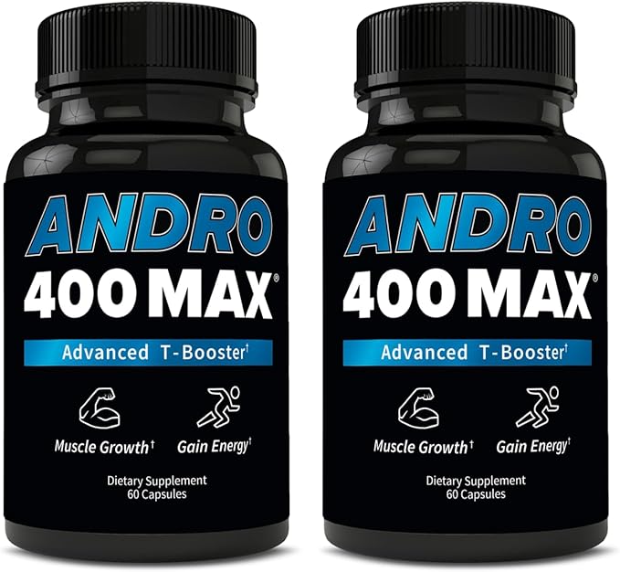 Andro400 Max Advanced T-Support & Nitric Oxide Booster – Traditional Tongkat Ali 100:1 Extract with L-Arginine & L-Citrulline – Supports Circulation and Physical Performance – 120 Capsules