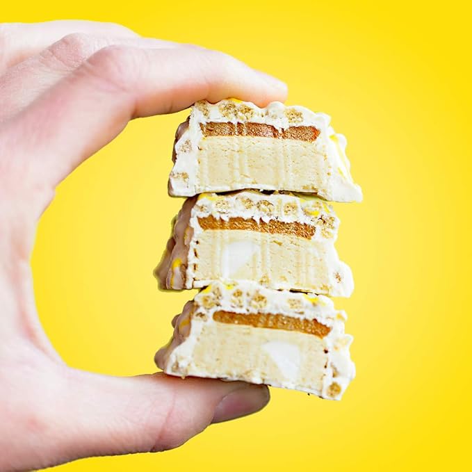 FITCRUNCH Snack Size Protein Bars, 6-Layer Baked Bar, 3g of Sugar & Soft Cake Core (9 Bars, Lemon Cake)