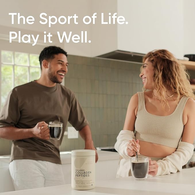 Sports Research® Organic Collagen Peptides - Hydrolyzed Type I & III Collagen Protein Powder Made Sustainably from Grass-Fed Cows - USDA Organic· Non-GMO · Gluten Free - Unflavored, 30 Servings
