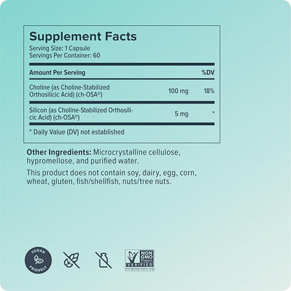 Biosil Collagen Booster Supplement - 60 Original Capsules - Patented ch-OSA Activator for Skin, Hair, Nails & Joints - Supports Natural Production - 30-Day Supply