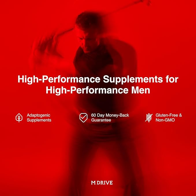 Mdrive Boost and Burn Testosterone Booster and Fat Burner for Men, Energy, Strength, Stress Relief, KSM-66 Ashwagandha, Chromax, 60 Capsules