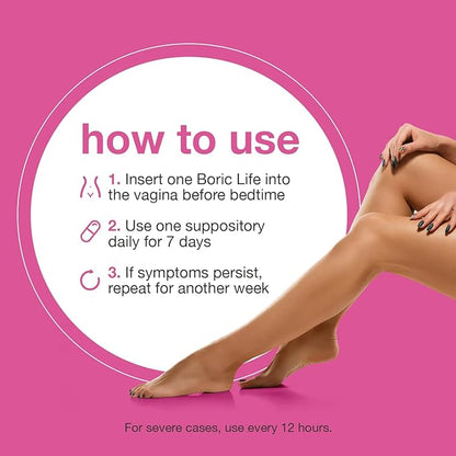 NutraBlast Boric Acid Suppositories - 100% Pure Made in USA - Boric Life Intimate Health Support (30 Count)