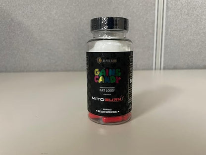 ALPHA LION Gains Candy, Supplement Pills that Support Weight Loss, Appetite Suppressant, Keto-Diet Friendly, Decrease Body Fat, Upgrade Energy & Workout Performance, 60 Capsules (MitoBurn®)