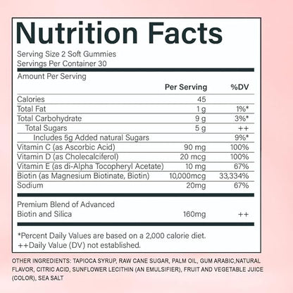 Hair Growth Gummies for Black Women, Hair Growth & Strength, Promote Hair Strength & Growth with Biotin Collagen & Botanical Extracts, Delicious Berry Flavor, 60 Count