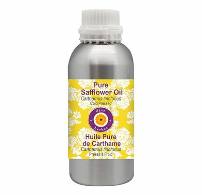 Deve Herbes Pure Safflower Oil (Carthamus tinctorius) Cold Pressed 630ml (21 oz)