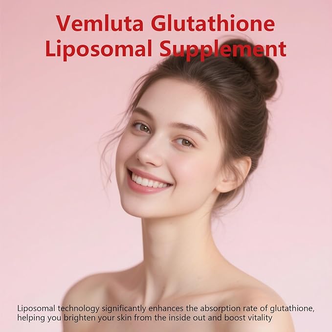 1 Pack 2500MG Liposomal Glutathione Gummies, 2X Absorption Liposomal Glutathione for Women-Complex L-Cysteine, Antioxidant, Skin & Liver Support, Strawberry Flavor, 60 Count