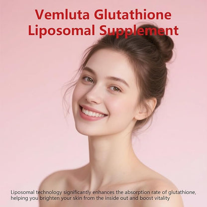 2 Packs 2500MG Liposomal Glutathione Gummies, 2X Absorption Liposomal Glutathione for Women-Complex L-Cysteine, Antioxidant, Skin & Liver Support, Strawberry Flavor, 120 Count