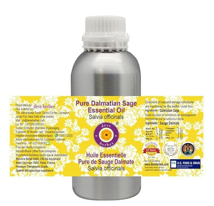 dève herbes Pure Dalmatian Sage Essential Oil (Salvia officinals) Steam Distilled 300ml (10 oz)