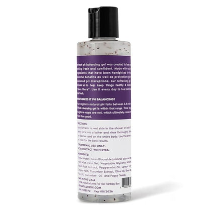 Her Fantasy Box | Refresh pH Balancing Shower Gel - Natural Feminine Hygiene Solution for Gentle Cleansing, Odor Control, and Skin Nourishment - pH-Balanced Formula for All Skin Types (16 oz)