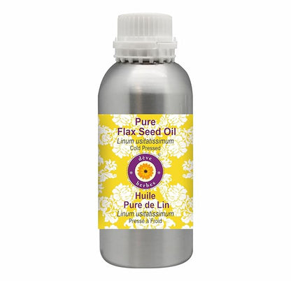 Deve Herbes Pure Flax Seed Oil (Linum usitatissimum) Cold Pressed 630ml (21 oz)