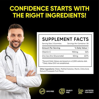 Pineapple C*M Gummies Improves Sperm Volume and Load Semen Volume Supplement - 60 Capsules - 1 Month Supply