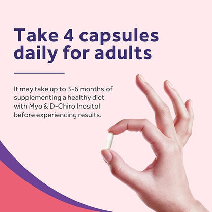 Doctor's Recipes Inositol Supplement for Women, Myo-Inositol & D-Chiro Inositol Capsules 2050mg per Serving, Ideal 40:1 Blend, 60 Vegan Caps