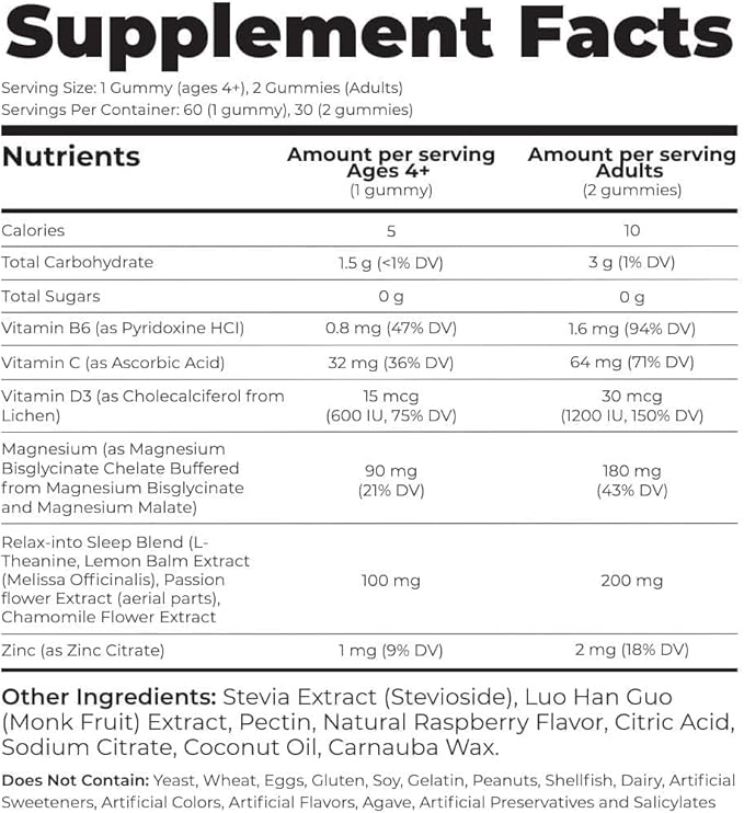 GLOWCO Magnesium Glycinate Sleep Gummies for Kids 4+ – Melatonin Free, Gentle Calm Magnesium Gummies, Sugar Free, Vegan (Pack of 1)