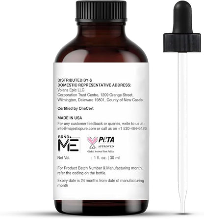 Majestic Pure Organic Rosemary Essential Oil - 100% Pure & Premium Oil for Hair Growth, Skin, Face, Aromatherapy & Diffuser - 1 fl oz | Perfect Oil for Hair Growth