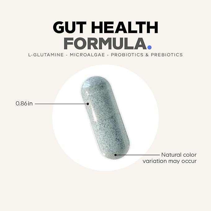Codeage Gut Health Supplements Vegan Formula - L Glutamine, Zinc, Turkey Tail Mushroom Powder, Tonic Mushroom, Maitake, Micro Algae, Mineral, Licorice Root DGL - Probiotics, Prebiotics - 180 Capsules