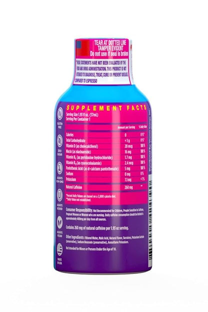 Vitamin Energy Vitamin D Extra Strength Energy Shot Mixed Berry 8 Pack, 260mg Natural Caffeine, B-Complex, Vitamin D, Wellness Support, Keto, Zero Sugar, Gluten-Free Vegan Kosher, 1.93 fl oz