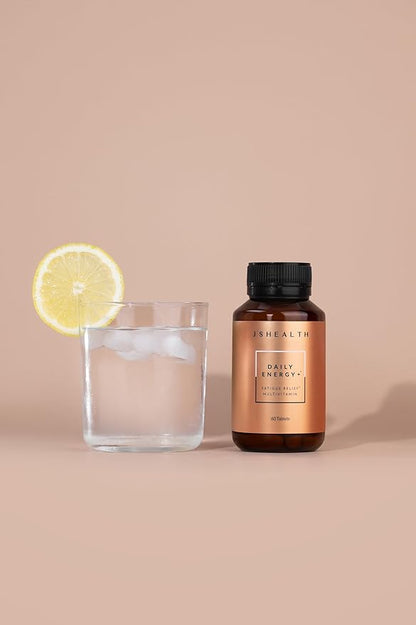 JSHealth Daily Energy Supplement. Once Daily Energy Vitamins for Women with American Ginseng, Rhodiola, B Vitamins, Vitamin C, Zinc. Supports Stamina and Stress. Vegan (30 Tablets)