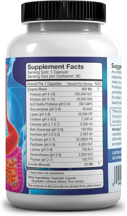 Gluten Free Digestive Enzymes - 90 Count