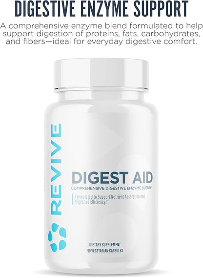Revive MD Digest Aid, Digestive Support Supplement for Men & Women - Comprehensive Digestive Enzyme Blend with Probiotics & Prebiotics for Gut Health & Healthy Digestion (270 Servings)